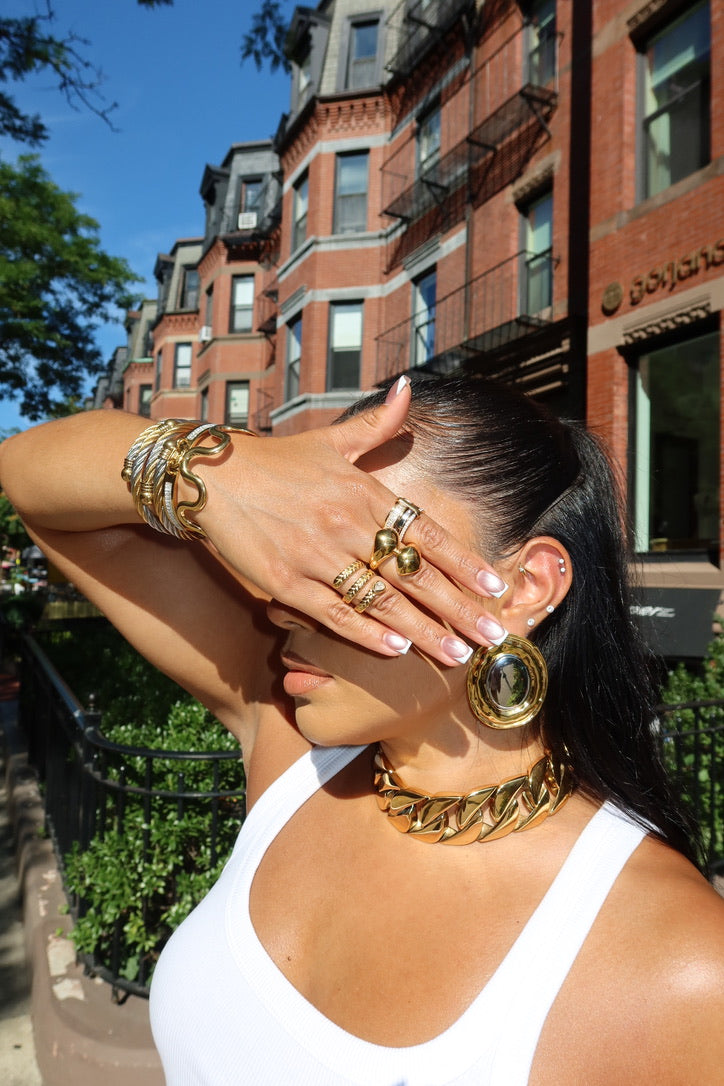 Gilded Statement Earring