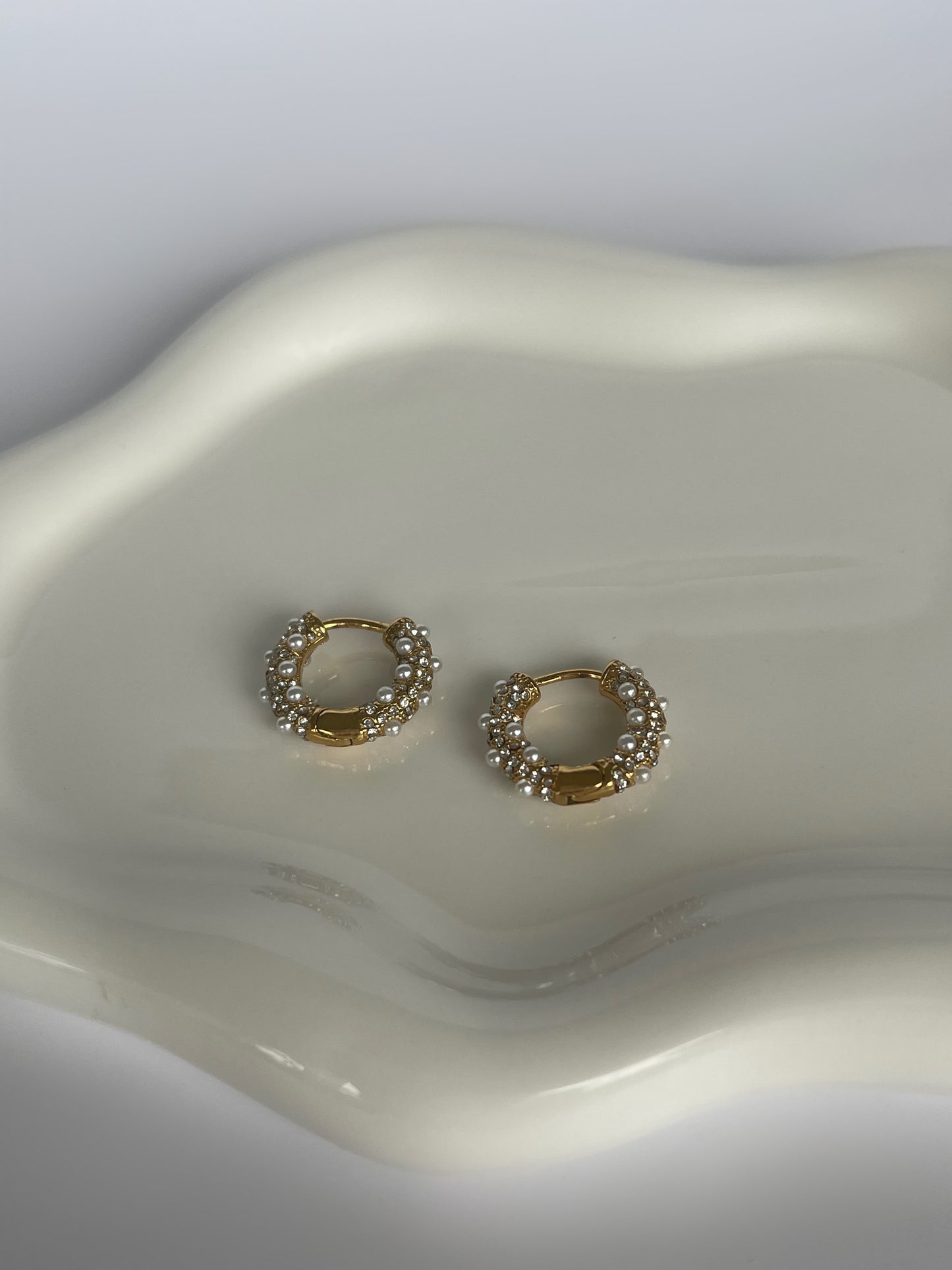 Pearl Mini Hoop Earrings