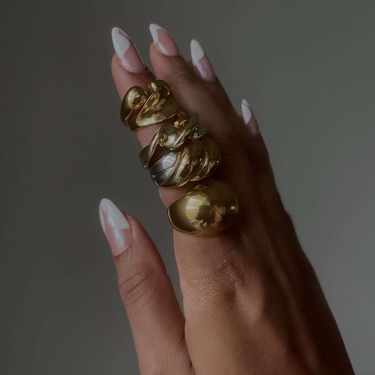Twist Silver and Gold Chunky Ring