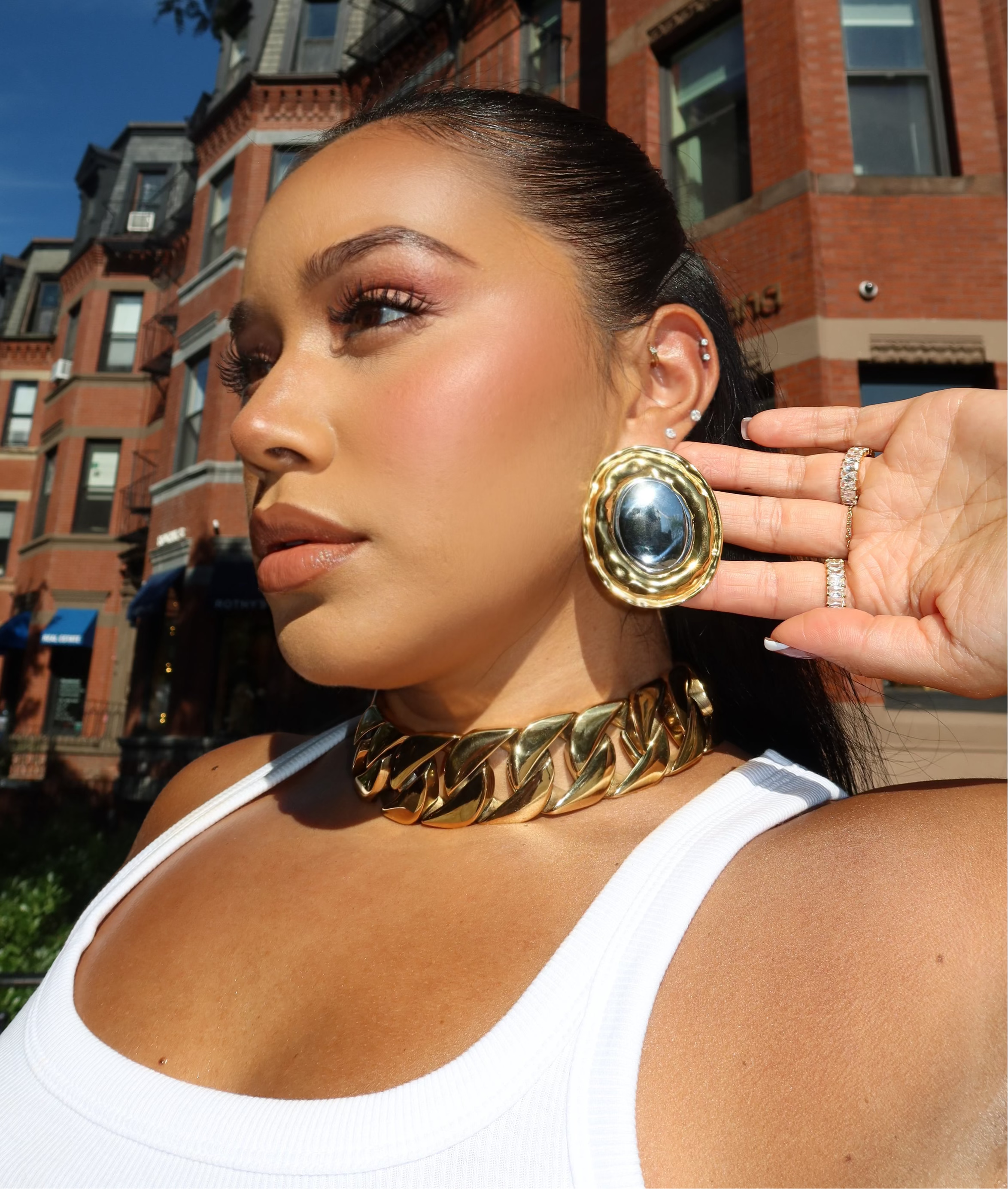 Gilded Statement Earring