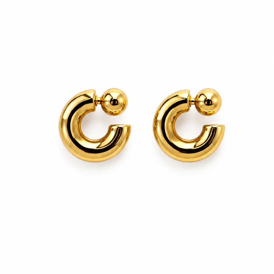 Chunky Hoop Ball Earring