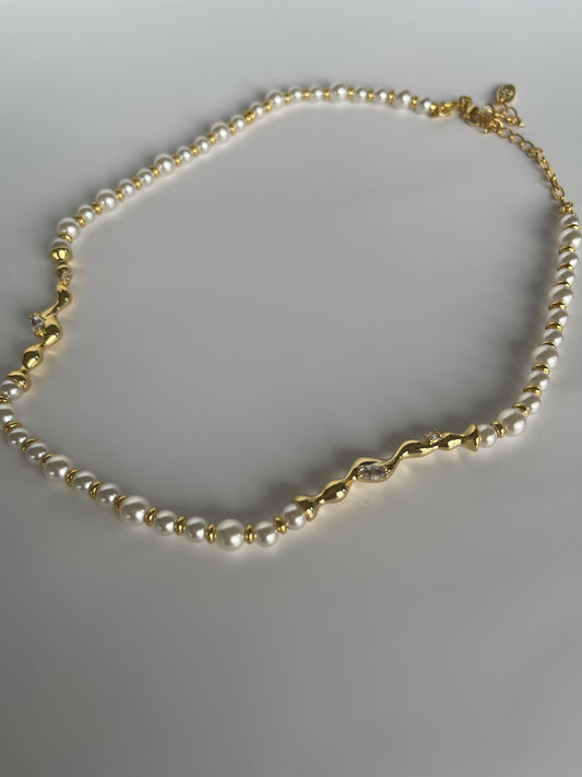 Pearl and Gold Accent Necklace