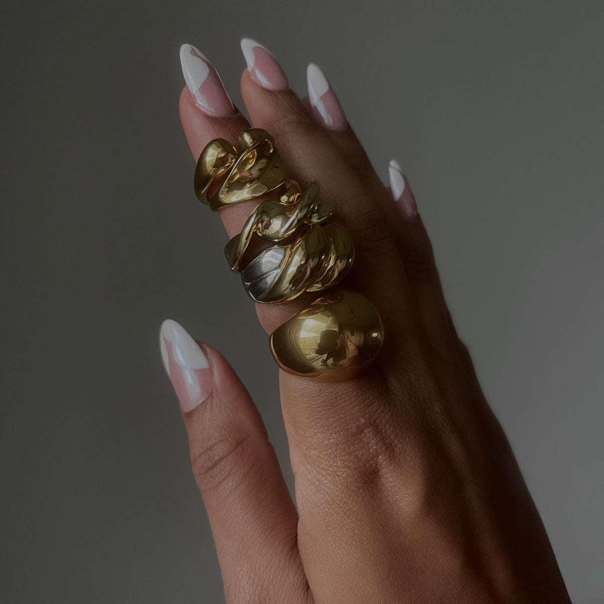 Twist Silver and Gold Chunky Ring