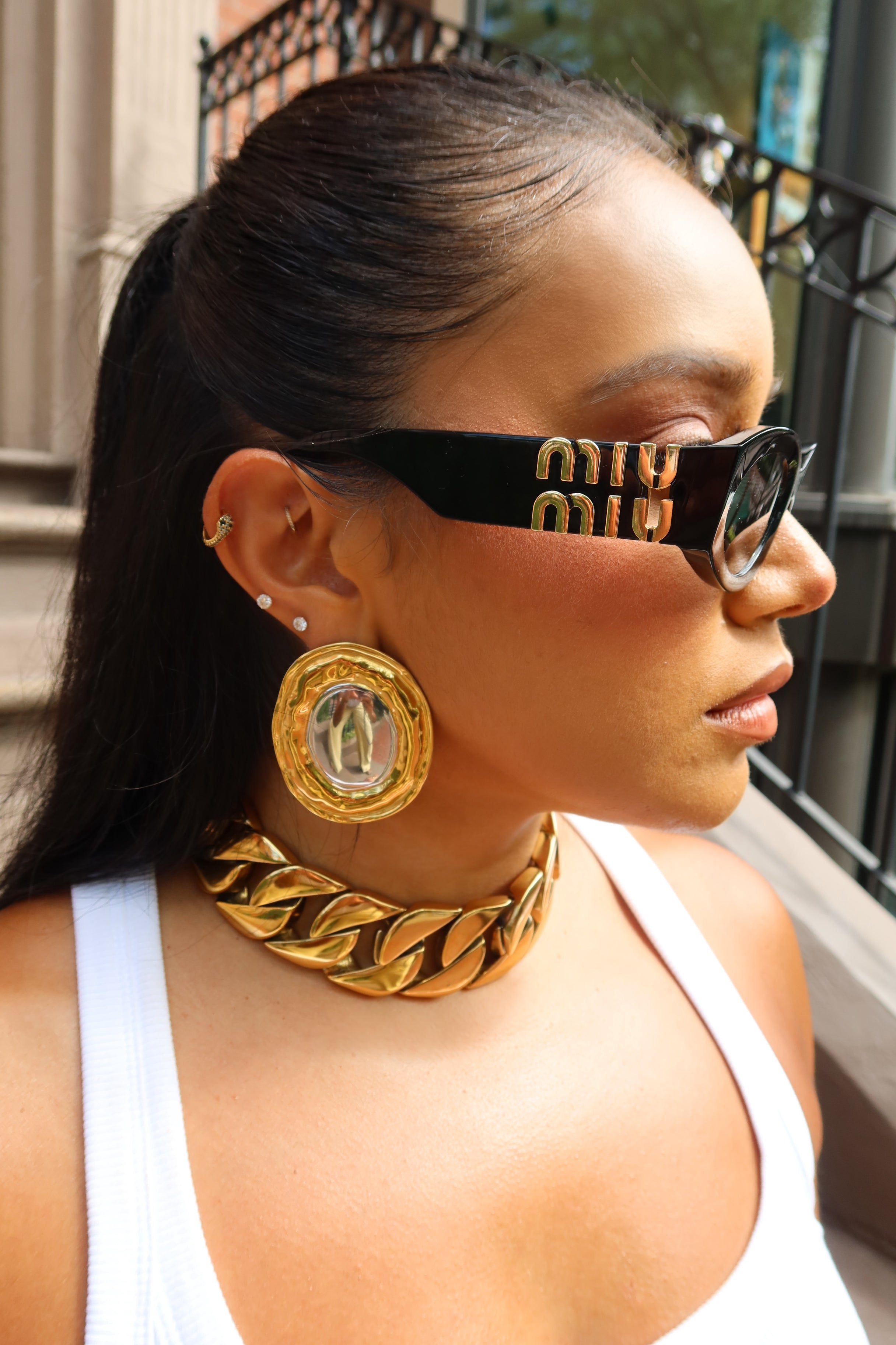 Gilded Statement Earring
