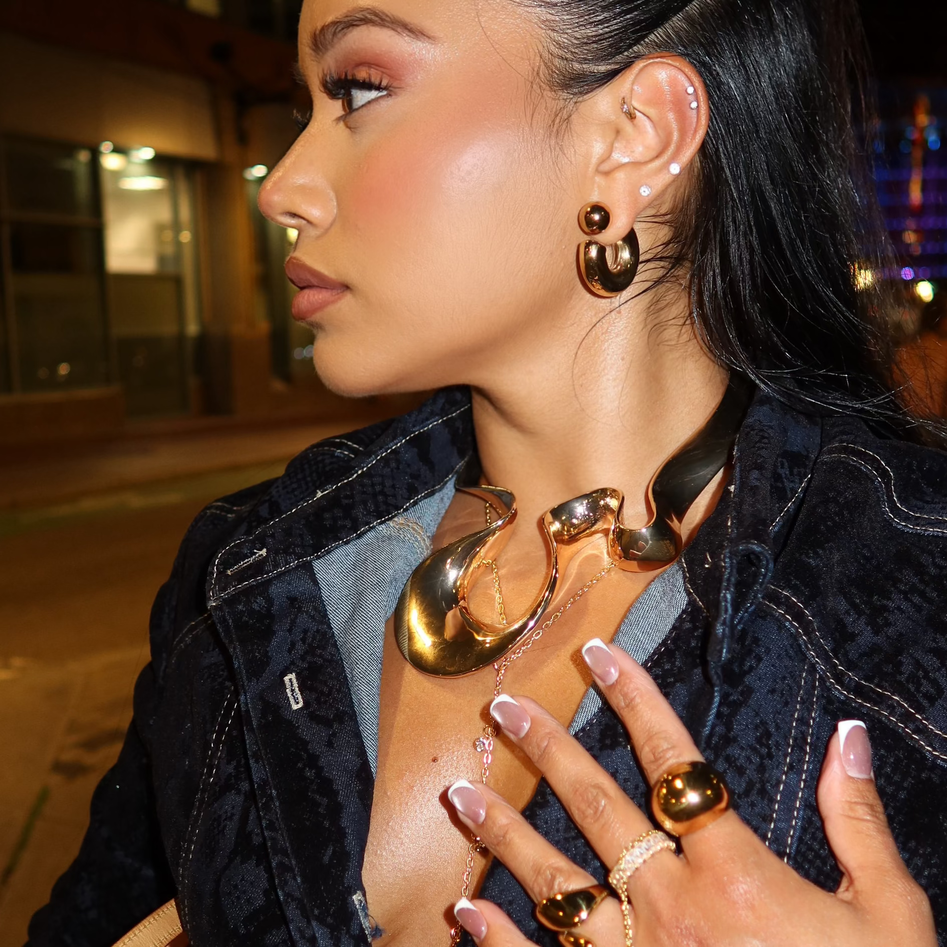 Chunky Hoop Ball Earring